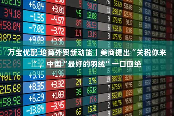 万宝优配 培育外贸新动能｜美商提出“关税你来”，中国“最好的羽绒”一口回绝